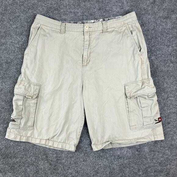 Quiksilver Other - Quiksilver Cargo Shorts Mens Size 38 Beige Casual Utility Outdoor Pockets